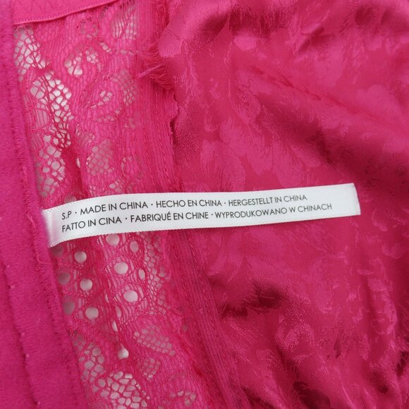 Women Small Pink Flower Floral Lace Underwire Longline Bra Boning Corset Top - Picture 11 of 13